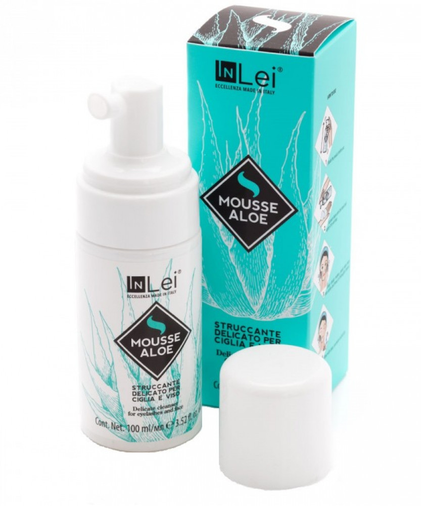 Мусс InLei Mousse Aloe для снятия макияжа с ресниц и лица (100 мл)