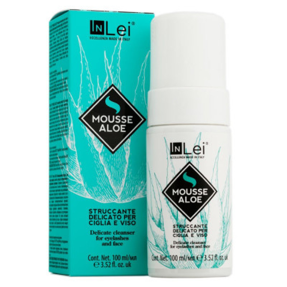 Мусс InLei Mousse Aloe для снятия макияжа с ресниц и лица (100 мл)